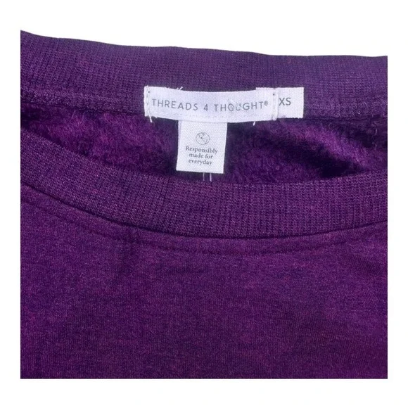 Threads 4 Thought Plum Fleece Lined Crewneck Sweatshirt XS NWT - Picture 10 of 16